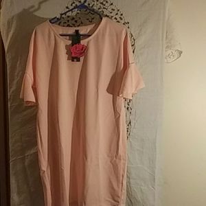 Peach colored, bell sleeves (short) dress